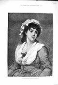 Original Old Antique Print 1878 Portrait Vicar'S Daughter Beautiful Girl 19th