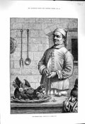 Old Antique Print 1878 Finishing Touch Man Pigs Head Plate Marks Fine Art 19th