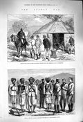 Original Old Antique Print 1879 Afghan War Ghoorkhas Camp Tahirpore Punjaub