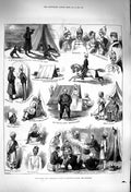 Original Old Antique Print 1879 Afghan War Camp Pulley Ghoorkhas Siers 19th