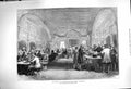 Original Old Antique Print 1879 Afghan War Head-Quarters Mess Dakka Men Meeting