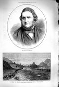 Old Antique Print 1879 Afghan War Ishpola Tope Dry Bed Khyber River Ward 19th