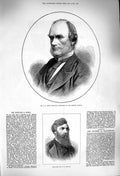 Original Old Antique Print 1879 Bond Principal British Museum Portrait Dallas