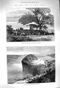 Original Old Antique Print 1879 Zulu War Africa River Tugela Fort Pearson Siers