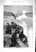 Original Old Antique Print 1879 Marquis Marchioness Lorne Louise Niagara Falls
