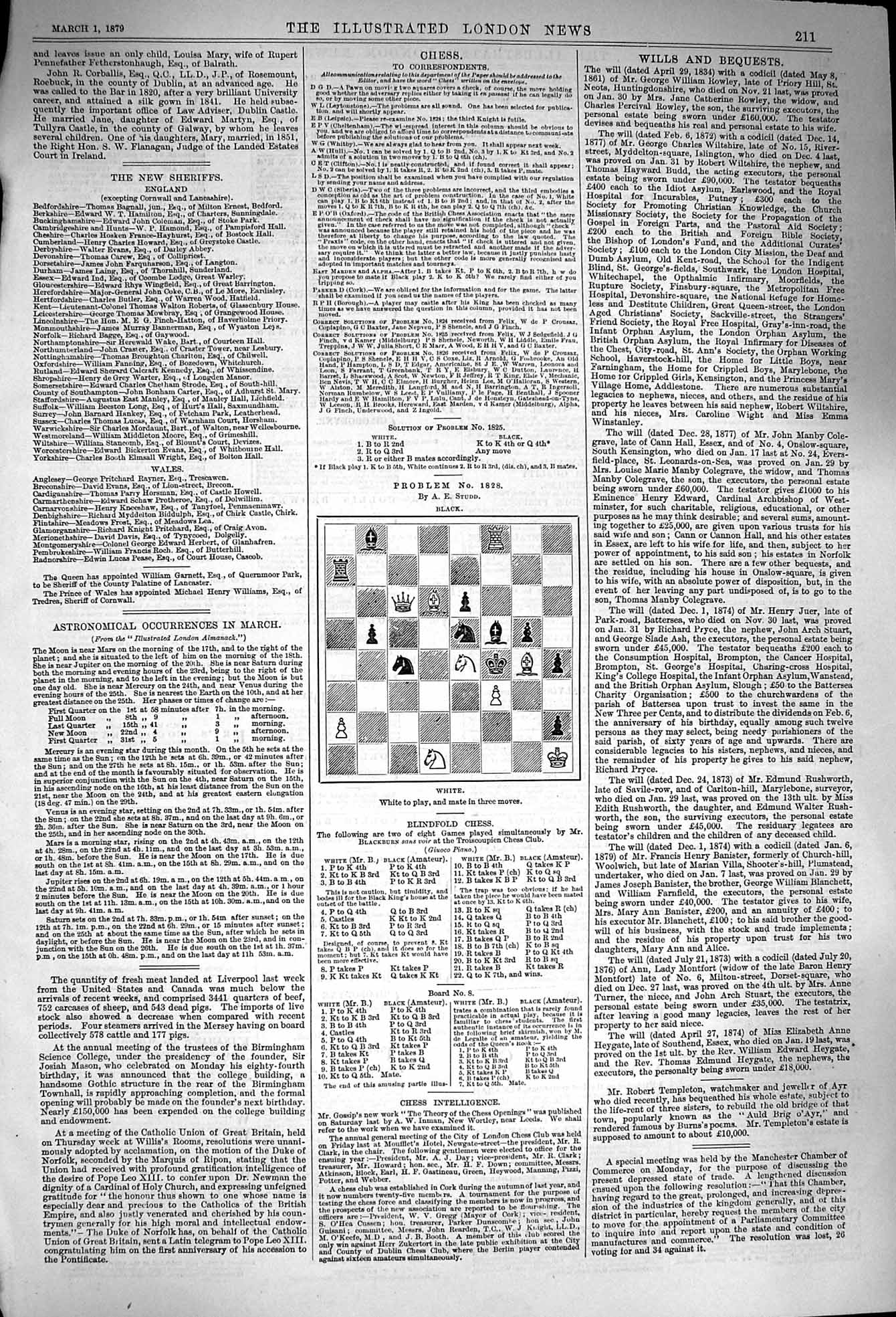 Original Old Antique Print 1879 Seven Pages Chess Moves Illustrated London News