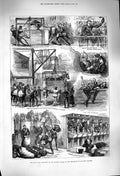 Old Antique Print *3258 1879 Zulu War Victoria Docks Lancers Siers Horses