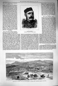 Original Old Antique Print 1879 Major Dartnell Zulu War Eland'S Neck Transvaal