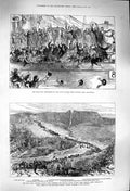 Old Antique Print 1879 Zulu War Lancers Victoria Blackwall Glyn Buffalo 19th