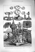 Original Old Antique Print 1879 Presents Emperor Germany Royal Wedding Queen