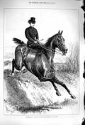 Original Old Antique Print 1879 Empress Austria Meath Hounds Huntin Victorian