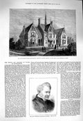 Antique Old Print *3256 1879 Archdeacon Garbett Convalescent Home Hunstanton