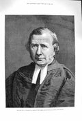 Original Old Antique Print 1879 Portrait Vaughan Master Temple Dean Llandaff