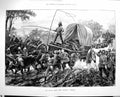 Old Antique Print 1879 Ekowe Relief Force Crossing Stream Siers Waggon 19th