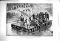 Original Old Antique Print 1879 Boating Cabul River Caves Chicknour Siers War