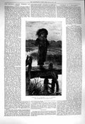 Original Old Antique Print 1879 Patience Monument Little Boy Fishing Pier River