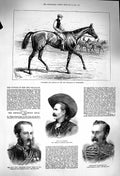 Original Old Antique Print 1879 Charibert Horse Newmarket Carver Nicholson Wood