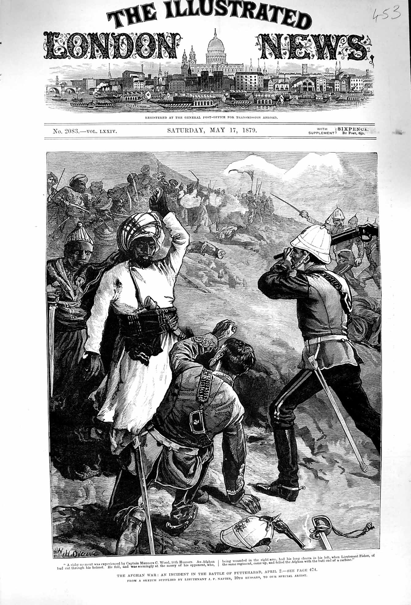 Original Old Antique Print 1879 Afghan War Battle Futtehabad Siers F Victorian