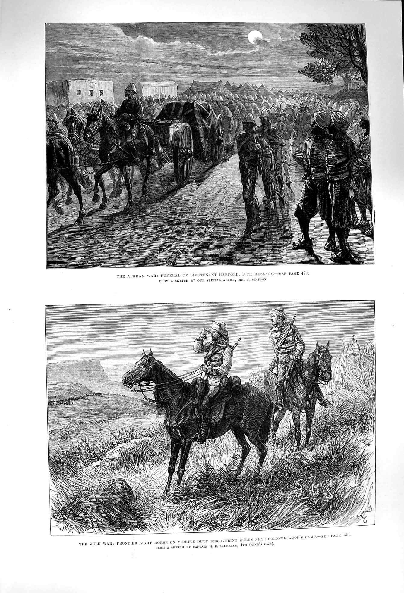 Old Antique Print 1879 Zulu War Sailors H.M.S. Shah Crossing River Ekowe 19th