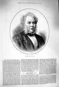Original Old Antique Print 1879 Portrait Isaac Butt Politician Ba 19th
