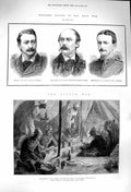 Old Antique Print 1879 Zulu War Campbell Weatherley Johnson Basawul Mess 19th