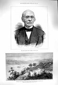 Original Old Antique Print 1879 William Lloyd Garrison Zulu War Tugela 19th