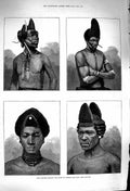 Old Antique Print 1879 Zulu Dandies Modes Wearing Hair Native Men Fashion 19th