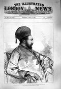 Old Antique Print 1879 Ameer Mahomed Yakoob Khan Wali Cabul Afghanistan 19th