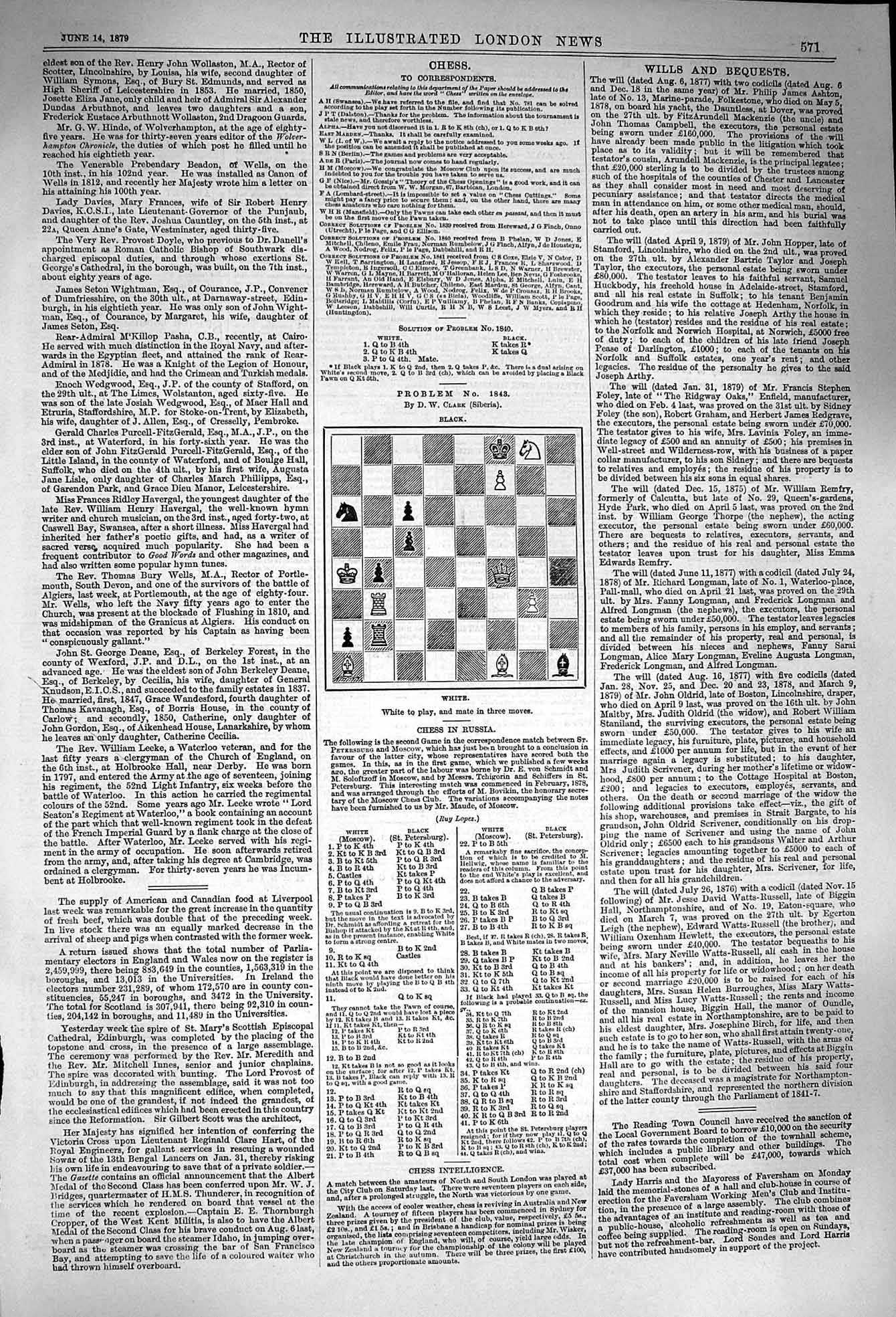 Original Old Antique Print 1879 Ten Pages Chess Moves Illustrated London News