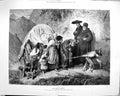 Original Old Antique Print 1879 Homeless Family Waggon Chldren Dog 0 Victorian