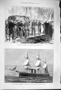 Old Antique Print 1879 Funeral Lord Lawrence Westminster Ship Bacchante 19th