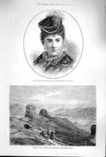 Old Antique Print 1879 Madame Marie Roze Huguenots Buddhist Topes Hadda 19th