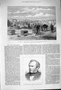Old Antique Print 1879 Zulu War Lord Chelmsford Erzungayan Camp Landseer 19th