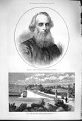 Old Antique Print 1879 Gregory Wesleyan River Murkhi Kheyl Suffaid Sung 19th