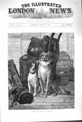 Original Old Antique Print 1879 Strangers Pilgrims Pet Dogs Animals Fine Art