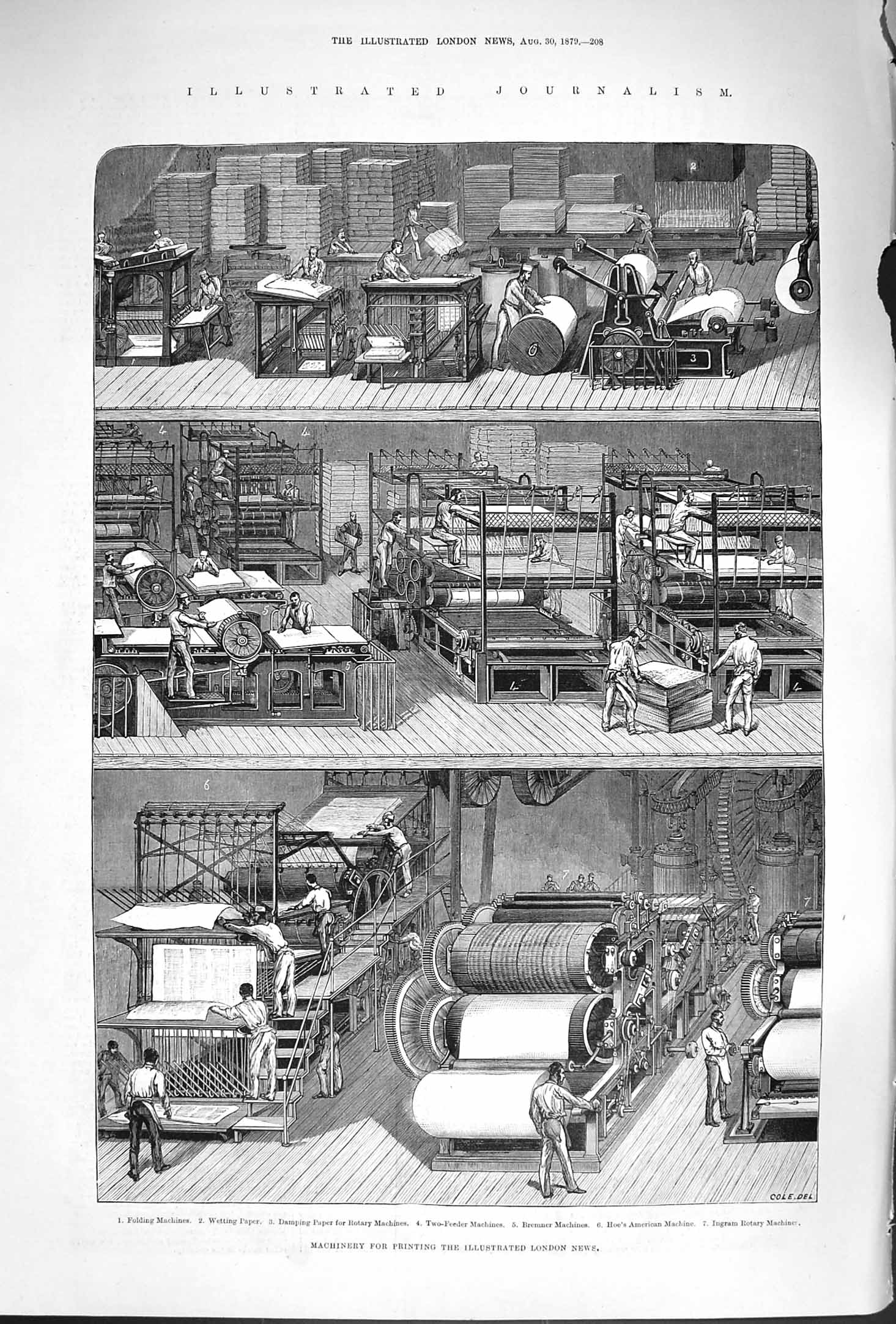 Original Old Antique Print 1879 Office Machinery Ing Illustrated London News
