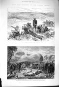 Old Antique Print 1879 Zulu War Lord Chelmsford Ulundi Camp Head-Quarters 19th