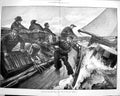 Old Antique Print 1879 Yacht Racing Buoy Hauling Main Sheet Sailing Sea 19th