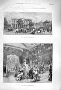 Old Antique Print 1879 Yorkshire Fine-Art Industrial Exhibition Picture 19th