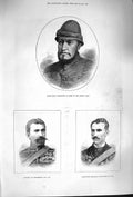 Original Old Antique Print 1879 Daoud Shah Afghan Army Macgregor Clare Hart War