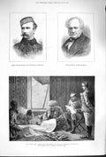 Original Old Antique Print 1879 Major Marter Cetewayo Blore Afghan War Gundamuk