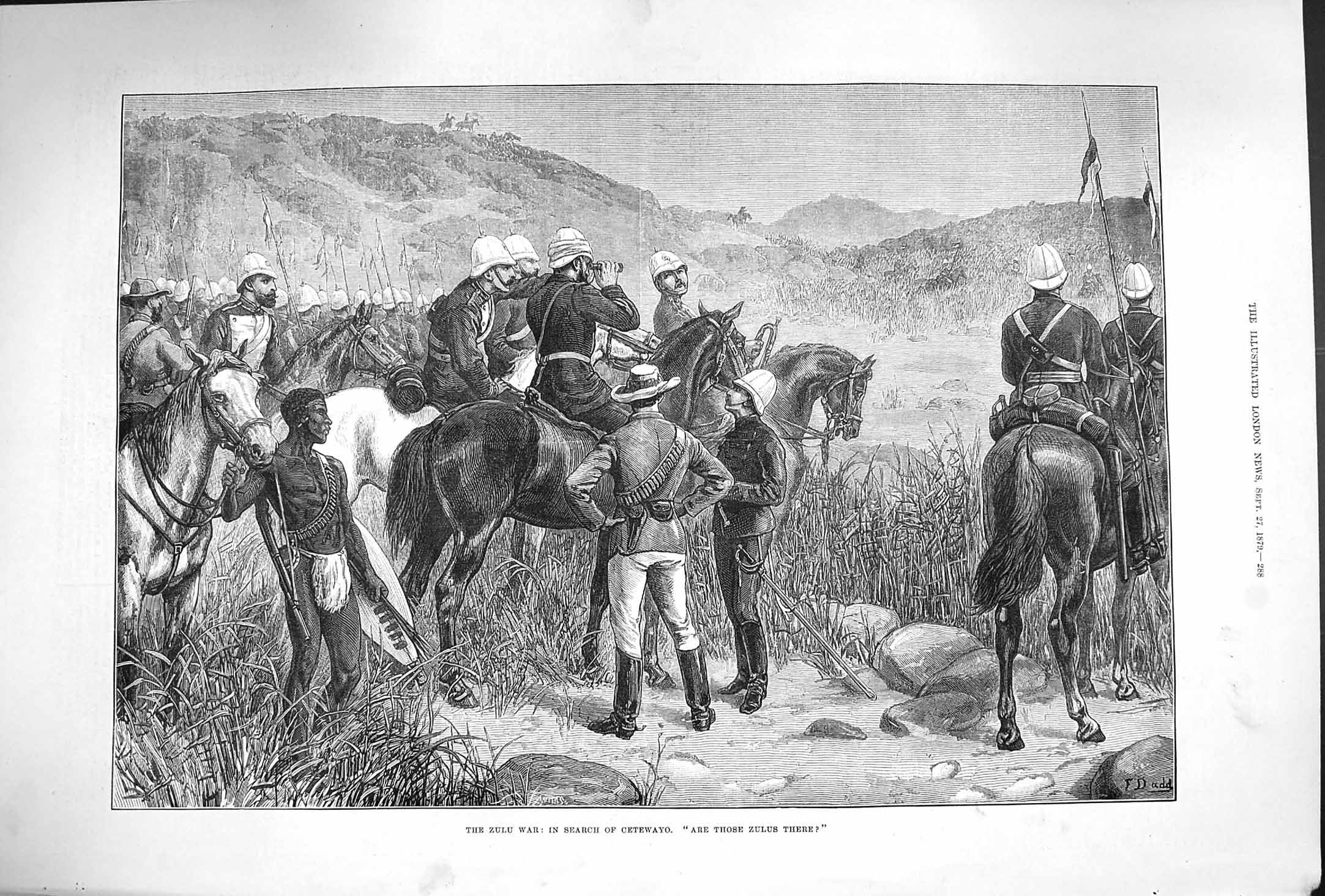 Original Old Antique Print 1879 Zulu War Searching Cetewayo Afric 19th