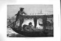 Original Old Antique Print 1879 Honeymoon Venice River Boat Romance Fine Art