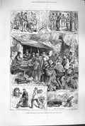 Original Old Antique Print 1879 Giving Away Plants London Poor Victoria Park