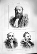 Original Old Antique Print 1879 Mayor Francis Wyatt Truscott Wooloton Bayley