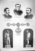 Original Old Antique Print 1879 Blackwood Damant Reyns Fairburn Bannister Badge