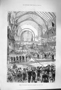 Original Old Antique Print 1879 Opening Sydney International Exhibition Au 19th