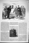 Original Old Antique Print 1879 Cetewayo Ex-King Highland Bagpipes Ship Arizona