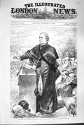 Old Antique Print 1879 Gladstone Address Lord Rector Glasgow University 19th