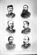 Original Old Antique Print 1879 Zulu War Officers Newdigate Cuffe Crealock Lowe